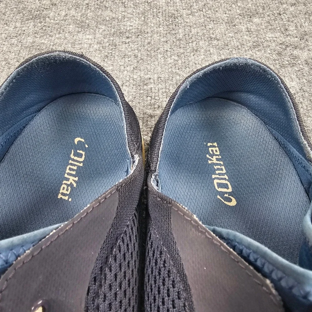OluKai Moku Pae Mens 14 Trench Blue Mesh Boat Shoe Drop-In Heel Slip-On Sneakers